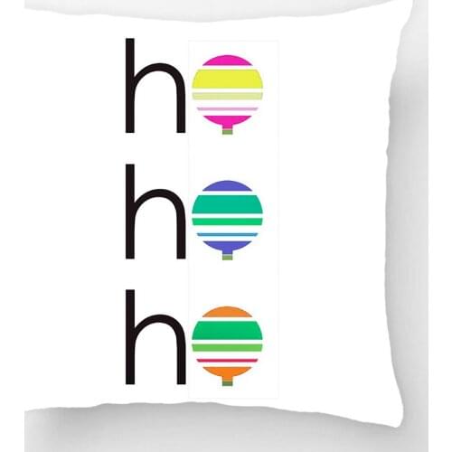 Ho Ho Ho Santa Greeting Holiday Christmas Throw Pillow Case Decorative Cushion Cover Pillowcase Customize Gift For Sofa Seat
