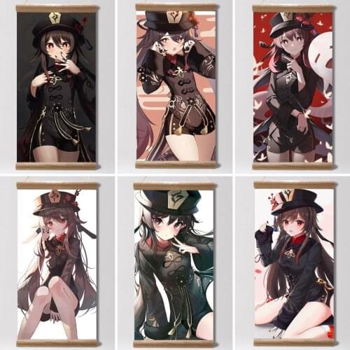 Game Posters Genshin Impact Posters Hu Tao Anime Posters Canvas Painting Wall Art Picture Decoration for Living Room Decor