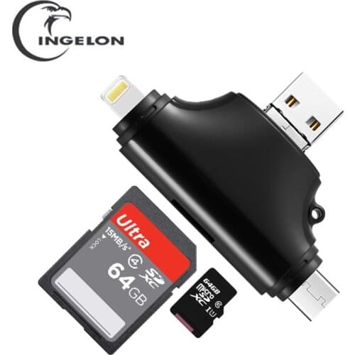 INGELON Card Reader USB 3.0 Type C to SD Micro SD TF Adapter for laptop Accessories OTG Smart Memory SD Cardreader for iphone