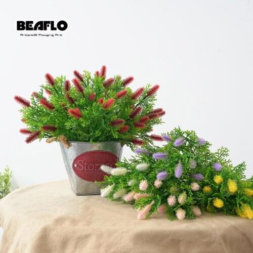 1 Bunch 5 Branches Artificial Decoration Fake Flowers Plastic Berry Bonsai Flores Artificiales For Wedding Home Decorative