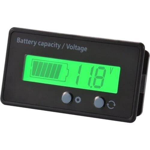 Lcd Battery Capacity Monitor Gauge Meter,Waterproof 12V/24V/36V/48V Lead Acid Battery Status Indicator,Lithium Battery Capacity