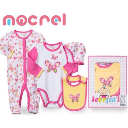 Newborn Neonatal Four-Piece Suit Baby Clothes Gift Box Spring Summer Newborn Baby Supplies Sets Full Moon Toddler Boy Clothes