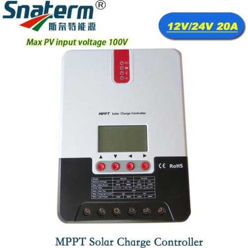 Hot selling 20A 12V24V Auto MPPT Solar Charge controller with LCD display Solar charger Regulator Max PV input voltage 100V