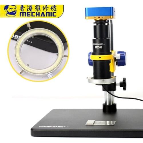 MECHANIC Monocular Microscrope MC50L-B3 Single Cylinder Design 0.7-5X Continuous Zoom With High Brightness LED and DX-340 Camera