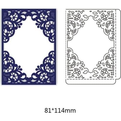 Metal Steel Cutting Dies Rectangle Hollow Covers for DIY Crafts Photo Album Scrapbook Creative Paper Craft Stencil 8.1*11.4 cm