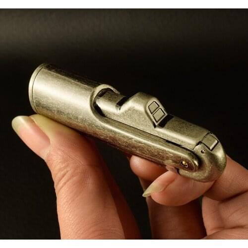 2021 New Creative Personality Retro Kerosene Lighter Side Press Ignition Oil Igniter Mens Smoking Gadget Accessories