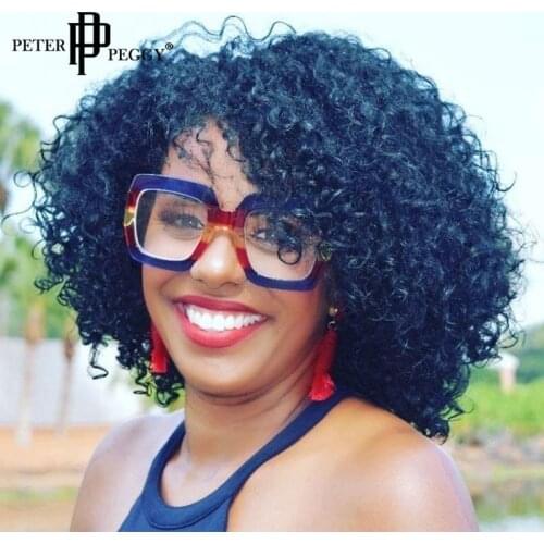 Retro Oversize Square Optical Glasses Women Men Brand Designer Gradient Wide Legs Frame Glasses Clear Lens punk Spectacles Men