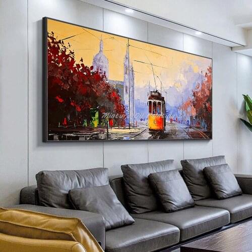 100% Handpainted Palette Knife Landscape Oil Painting On Canvas Wall Decor Art Painting Picture For Home Decoration Wall Picture