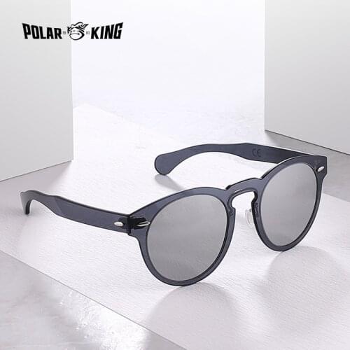 POLARKING Brand Plastic Unisex Polarized Sunglasses Women Rimless Frame Round Flat Lens Men Sun Glasses Gafas Oculos