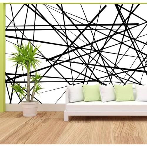 Custom Any Size Simple Black White Lines Abstract Wall Background Wallpaper Mural for Living Room Contact Walls Paper Home Decor