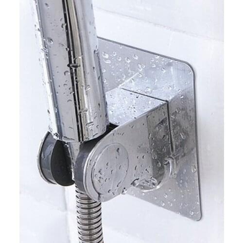 Adjustable Shower Head Holder Self-adhesive Handheld Drill-free Showerhead Rack Punch-free Chrome Bathroom Wall Mount Brackets