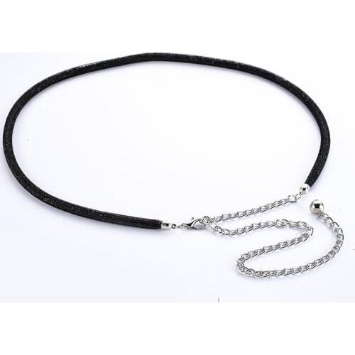 Hongmioo Thin Metal Chain Belt Designer Belt High Quality Cintos Femenino Luxury Belt Women Black Metal Waist Belt For Woman