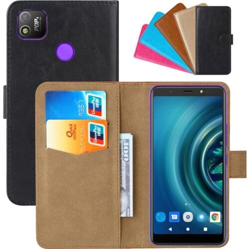Luxury Wallet Case For Tecno POP 4 PU Leather Retro Flip Cover Magnetic Fashion Cases Strap