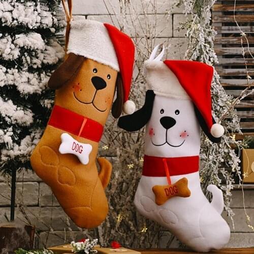 Christmas Hanging Dog Gift Socks Candy Apple Bag Xmas Decor Fireplace Decor Christmas Decorations For Home Xmas Gifts Navidad