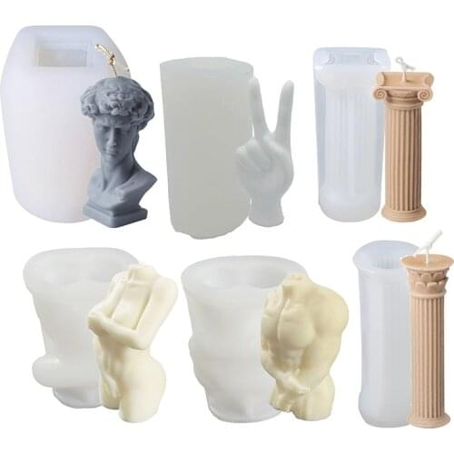 Silicone Cake Molds Creative David Perfume Candle Mold Fragrance Candle Making Supplies Wax Mould Plaster Chocolate Soap Molds