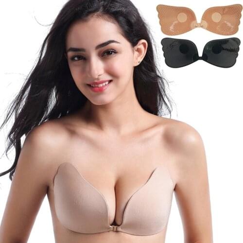 Angel Wings Invisible Chest Patch Seamless Strapless Breathable Silicone Underwear Bra Gathers Seamless Sexy Invisible Bra
