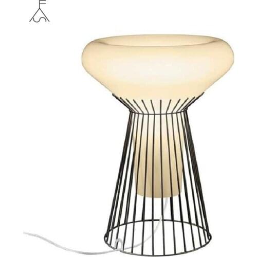 Nordic Modern Simple Table Lamp Designer Mushroom Glass Table Lamp Stainless Steel Bedroom Bedside Table Living Room Lamp Desk