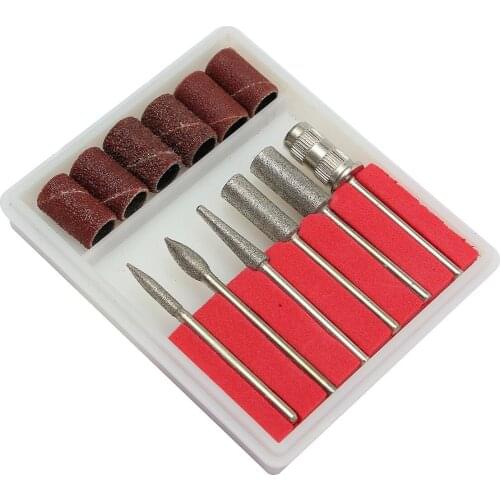 1 SET NAIL ART ELECTRIC MANICURE PEDICURE DRILL FILE TOOL BITS WITH BOX