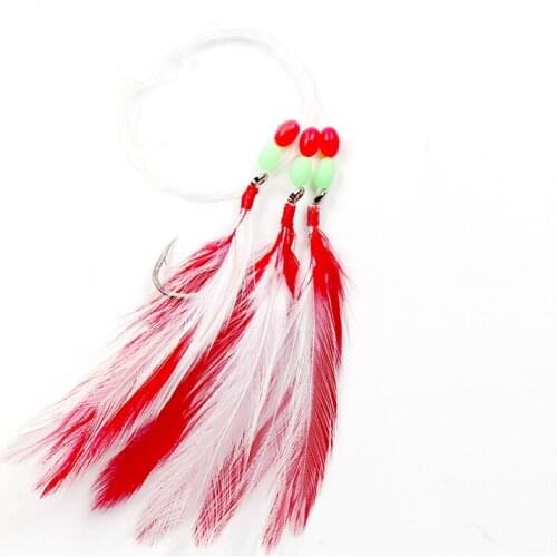 1pcs Octopus String Hook Squid Hook Feather Hook Sea Fishing Boat Bionic Squid Feather Fishing String Hook Bait Tackle