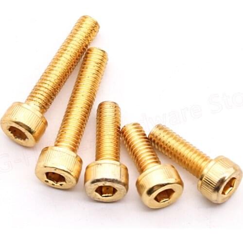 10PCS M2 M2.5 M3 M4 Cup Head Hexagon Screw 12.9 Grade Titanium Plated Bright Surface Can Play A Moderate Anti-Rust