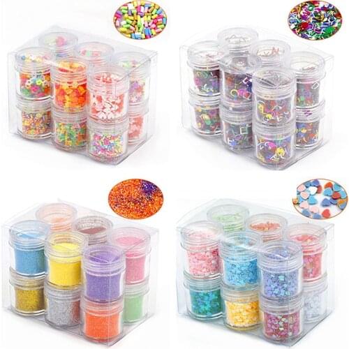 12Bottle Mixed Sequin Glitter Soft Clay Nail Art Decoration Loose Sequins Resin Epoxy Mold Filler For Diy Jewelry Making Tools