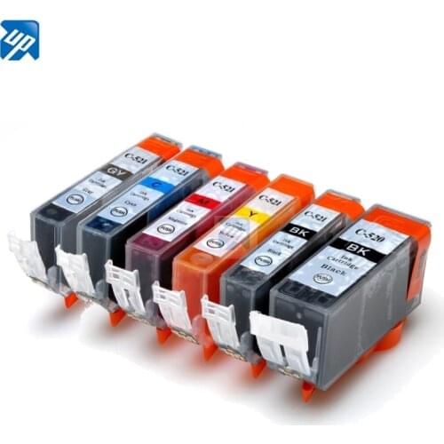 18PK PGI-520 cli-521 Compatible ink cartridges for CANON iP4600 MP540 MP980 MX860 printer with chip full ink PGI520 GY