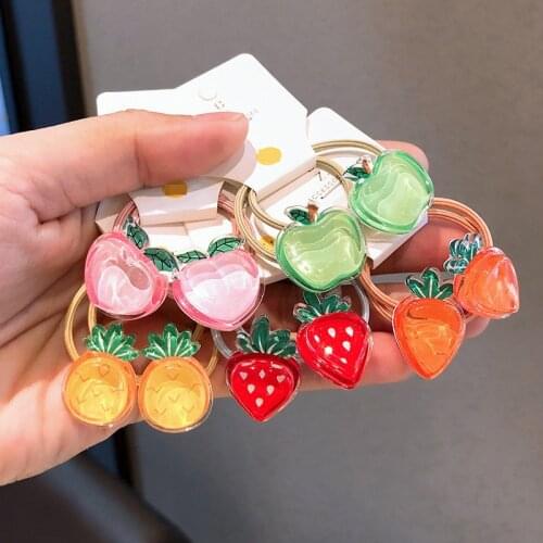 2PCS New Cute Cartoon Fruit Flowers Princess Headwear Kids Elastic Hair Bands Children Ropes Girls Accessories Baby Headdress