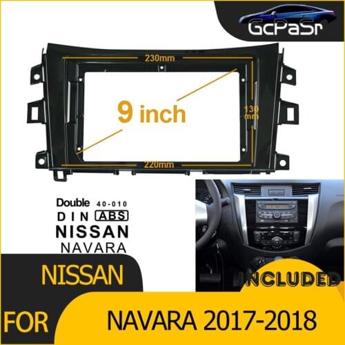 2din1Din Car Radio Player DVD Frame Audio Fitting Adaptor Dash Trim Facia Panel 9inch For NISSAN NAVARA 2017-2018 Double Din