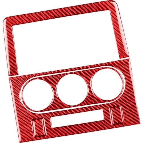 5Pcs Red Carbon Fiber AC GPS Navigation Panel Covers Trims Fit For Dodge Challenger 2008 2009 2010 2011 2012 2013 2014