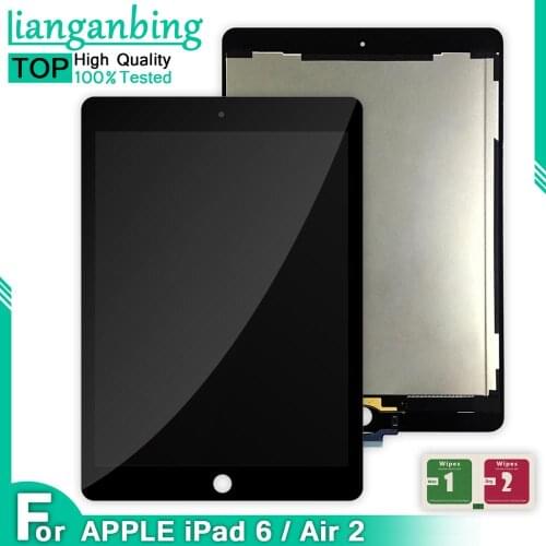 1Pcs AAA+ Quality LCD Assembly Digitizer For iPad Air 2 For iPad 6 A1566 A1567 Display Touch Screen Panel Replacement Part