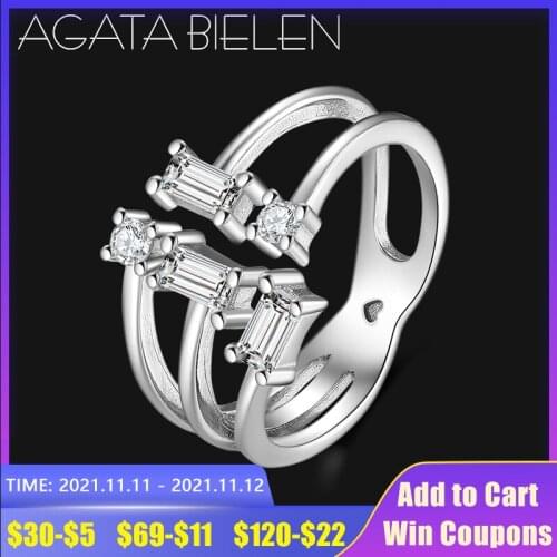 AGATABIELEN Women's Silver Rings