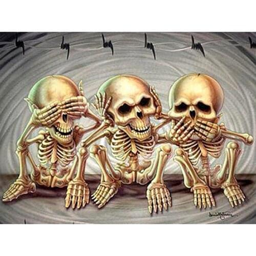 Diamond Mosaic Full Layout Skull Diamond Embroidery Horror 5d DIY Diamond Painting Full Square/Round wall Art canvas painting