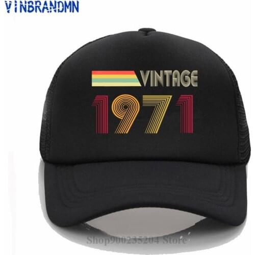 New Vintage 1971 Baseball caps homme Retro Born in 1971 Cotton Trendy hats 50th Birthday Perfect Gift Hats for Father DAD BF