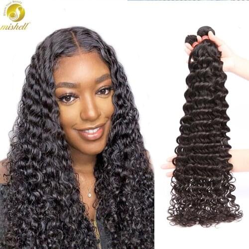 Mishell Deep Wave 613 Blonde 34 36 38 40 Inch Brazilian Hair Weave Bundles 100% Human Hair Bundle Remy Hair Extensions Hair Weft