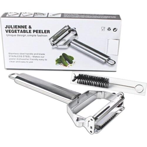 Color box double head multi-function vegetable cutter wire planer wire cutting and peeling knife brush