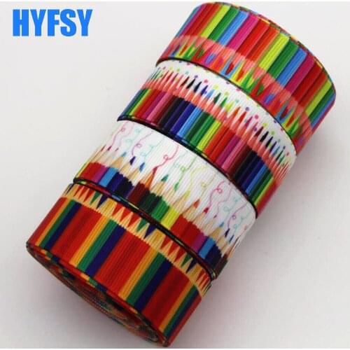 Hyfsy 10052 25mm Color pencil ribbon 10 yards DIY gift packaging handmade headwear Grosgrain ribbons
