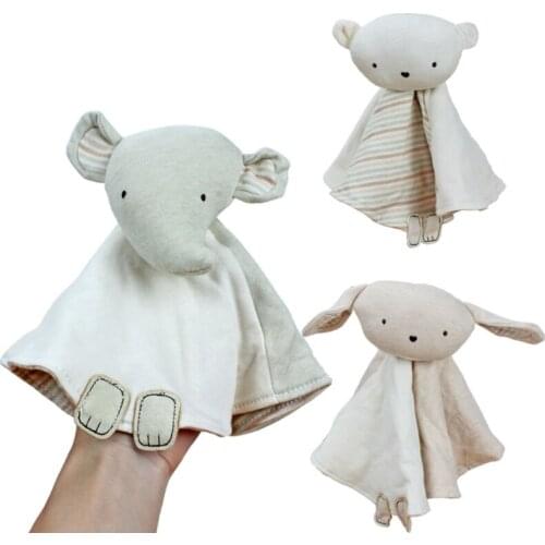 Baby Soother Appease Towel Bib Soft Cotton Animal Sleeping Doll Teether Infants Comfort Sleeping Nursing Cuddling Toys