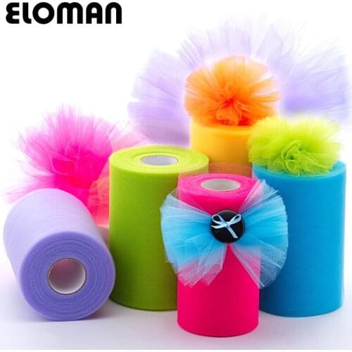 ELOMAN 6 inch 100 yard Tulle Rolls wedding decor handmade tutu dress tulle table Wedding Party Decoration high quality 44 Colors