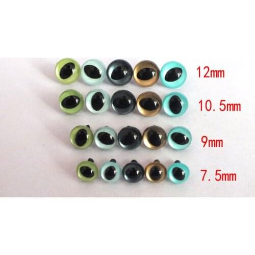 40pcs 7.5mm-12mm mixed size mixed color cat toy eyes can choose