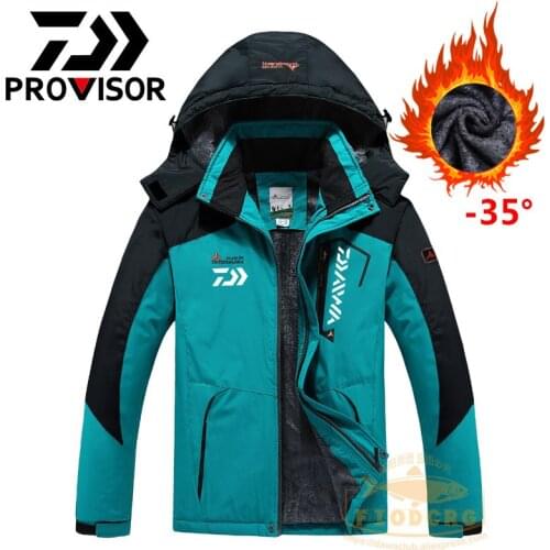 2022 Winter Cashmere Fishing Clothing DAIWA Fishing Jacket Waterproof Plus velvet Fishing Coat Outdoor Large size Jacket M-6XL