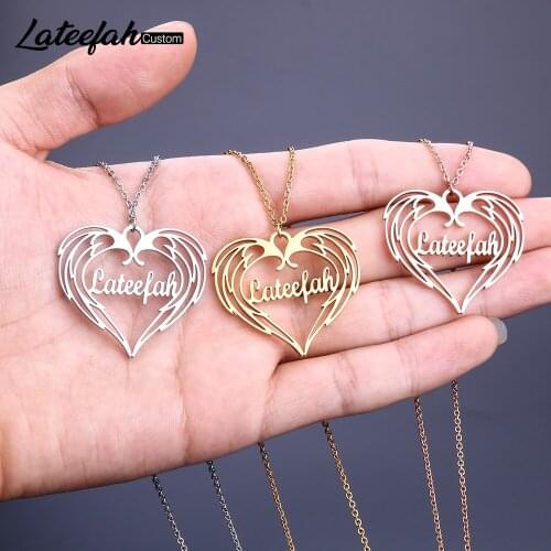 Lateefah Necklaces Angel Wing Pendant Necklace Charm Gold Necklace for Women Mother 'S Day Femme Custom Necklace Mujer Fashion