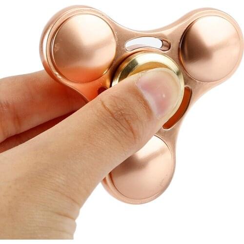 Brass Trefoil Shape Hand Finger Spinner Spinning Top Novelty Gryo Toys