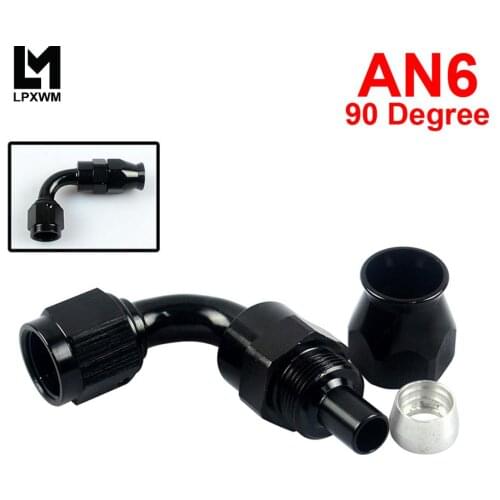 LPXWM- Black High Quality AN6 AN-6 90 DEGREE REUSABLE SWIVEL HOSE END FITTING AN6 LPXWM-SL6090-06-021