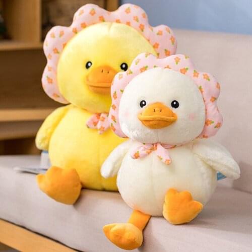 25/35/45CM Stuffed Down Cotton Cartoon Duck Doll Cute Yellow Duck Plush Toys for Children Soft Pillow Cushion Christmas Gift