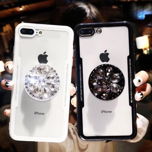 3D Diamond drill flower ring soft 2 in 1 phone case for apple iphone 12 MiNi 6 7 S 8 plus X XR XS 11 Pro MAX SE back coquecover