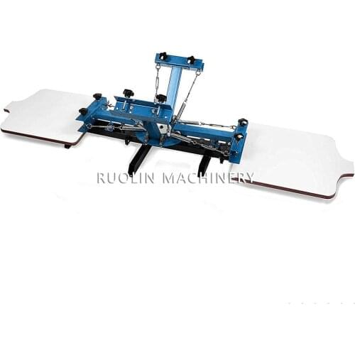 T-Shirt Print 4 Color 2 Station Manual Screen Printing Silk Printer Machine
