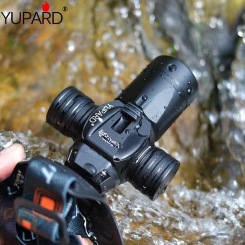 Scuba diving powerful L2 flashlight fill light diver waterproof T6 LED headlamp underwater headlight torch lantern yellow light