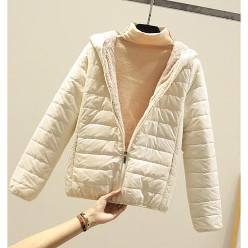 Down Cotton Padded Jacket Women Hooded Plus Size Short Winter New Korean lambswool Coat Female Student Loose Clothes 3XL G1418