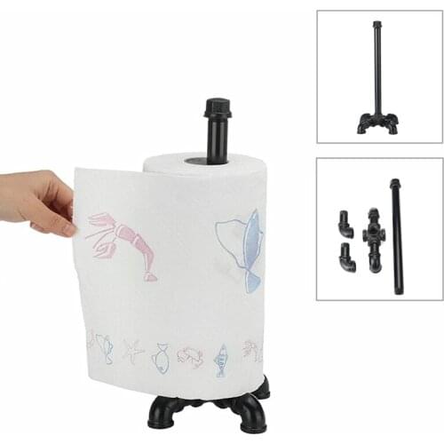 Retro Industrial Toilet Roll Paper Towel Holder Living Room Tissue Rack Kitchen Napkin Storage Shelf