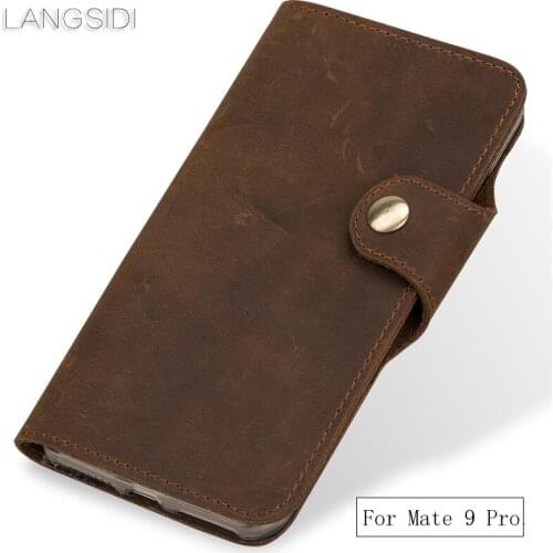 Luxury Genuine Leather phone case leather retro flip phone case For Huawei Mate 9 Pro handmade mobile phone case